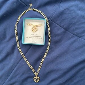 Beautiful gold plated necklace and anklet set.